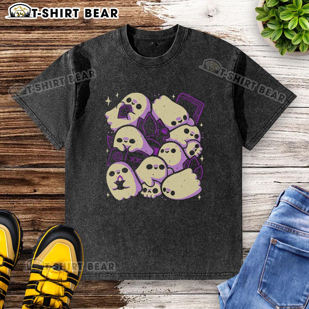 Top Spooky Cute Ghosts And Witchcraft Washed T Shirt Top spooky cute ghosts and witchcraft washed t-shirt featuring playful ghost designs, perfect for Halloween enthusiasts.