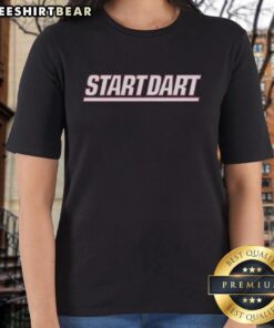Top Start Dart New York Giants Jaxson Dart ladies tee featuring team colors and logo for NFL fans.
