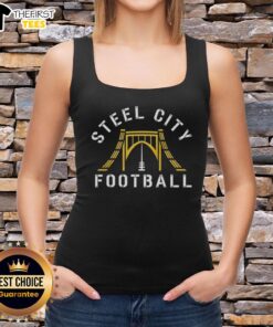 Top Steel City Football Tank Top featuring a stylish design for fans, perfect for game day or casual wear.