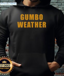 Top T Bob Hebert wearing a Gumbo Weather hoodie, showcasing style and comfort for casual outings.