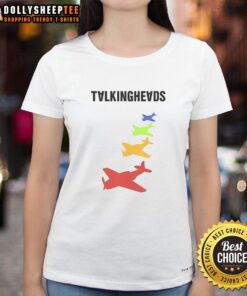 Top Talking Heads remain in light planes ladies tee featuring a stylish design for fans of the iconic band.