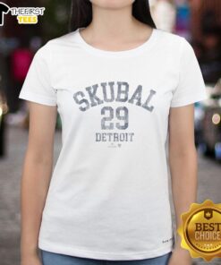 Top Tarik Skubal October Ladies Tee featuring a stylish design, perfect for baseball fans and casual wear.