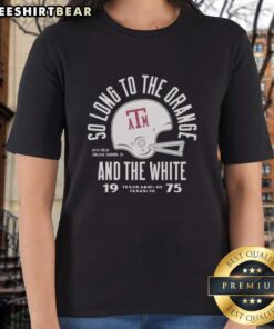 Alt Text: 1975 Lonestar Ladies Tee featuring Texas A&M Aggie War Hymn design, perfect for Aggies and fans of Texas A&M.