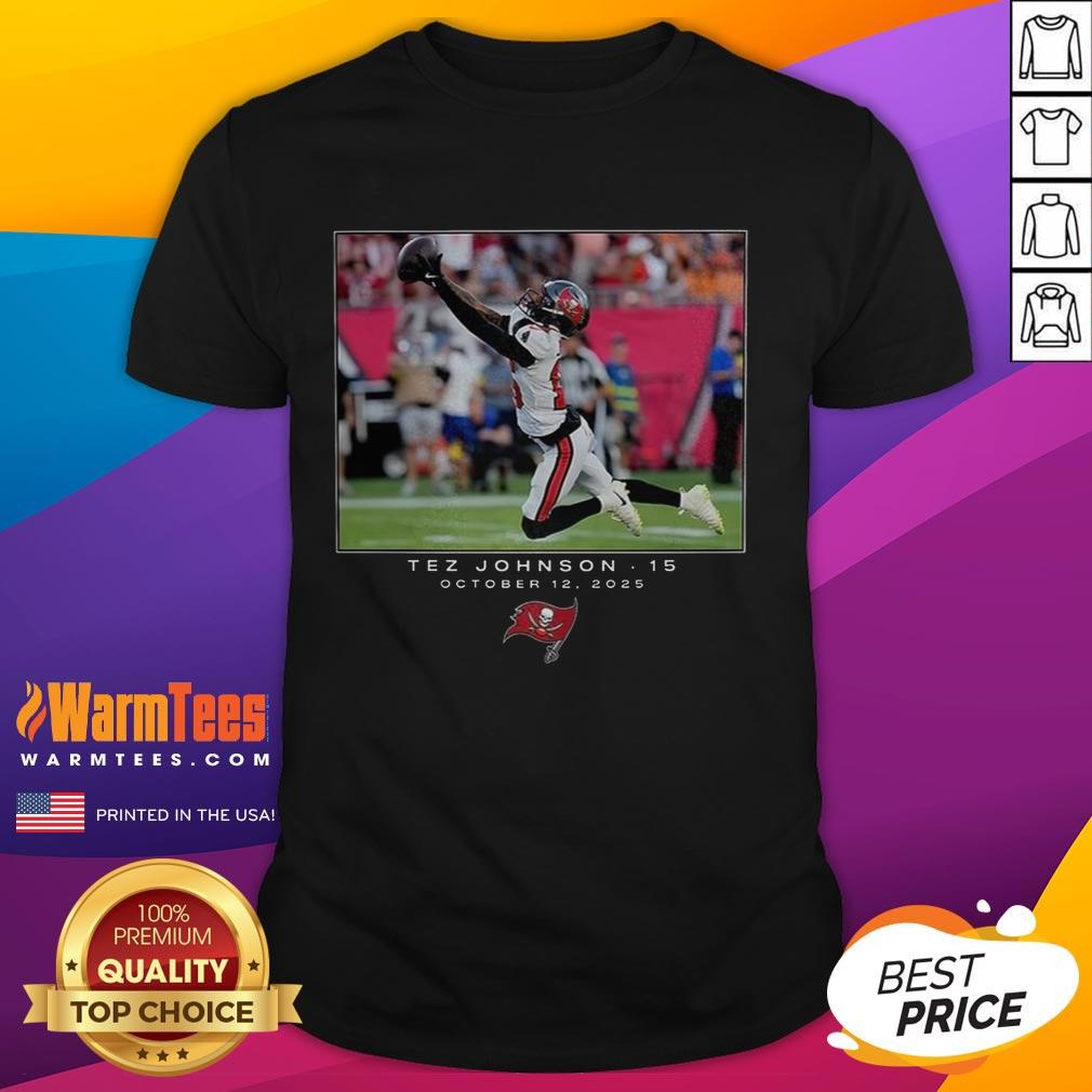 top-tez-johnson-tampa-bay-buccaneers-nfl-week-6-2025-t-shirt-1 Top Tez Johnson Tampa Bay Buccaneers NFL Week 6 2025 T-Shirt featuring vibrant team colors and logo design.