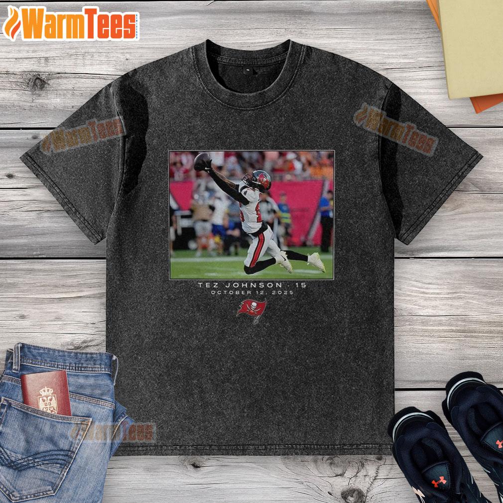 top-tez-johnson-tampa-bay-buccaneers-nfl-week-6-2025-washed-t-shirt Top Tez Johnson Tampa Bay Buccaneers NFL Week 6 2025 washed t-shirt featuring vibrant team colors and logo design.