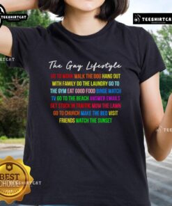 Alt Text: Top for the gay lifestyle featuring a fun design perfect for work, walking the dog, or hanging out with family.