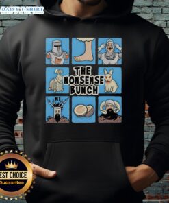 Top The Nonsense Bunch Monty Python and The Holy Grail X The Brady Bunch hoodie featuring colorful, humorous designs.