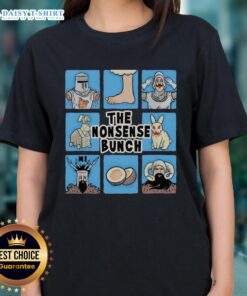 Top The Nonsense Bunch tee featuring Monty Python and The Holy Grail meets The Brady Bunch design, perfect for fans.