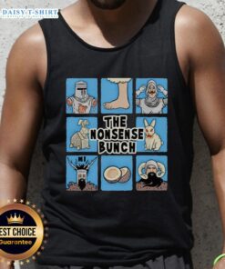 Top The Nonsense Bunch Monty Python and The Holy Grail X The Brady Bunch tank top featuring iconic designs and vibrant colors.