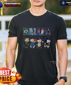 Top The Peanuts Show Fan Dallas Sports T-Shirt featuring iconic characters and vibrant team colors for sports enthusiasts.