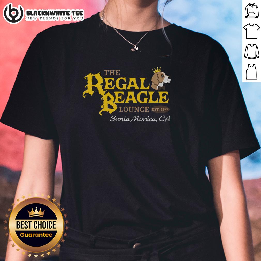 Top The Regal Beagle Lounge Est 1977 Ladies Tee Alt Text: Top The Regal Beagle Lounge Est 1977 ladies tee showcasing a stylish design perfect for casual wear.