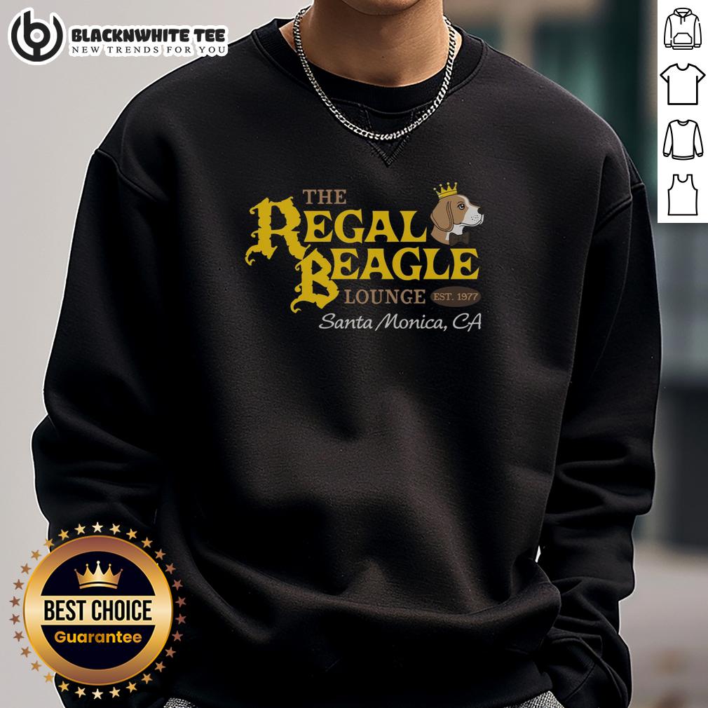 Top The Regal Beagle Lounge Est 1977 Sweatshirt Alt Text: Cozy sweatshirt featuring 'The Regal Beagle Lounge Est. 1977' design, perfect for fans of retro bar apparel.
