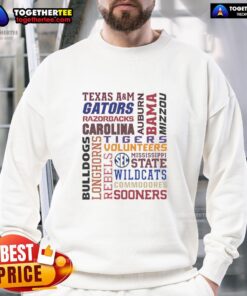 Comfortable Top The Sec Southeastern Conference Football Team Sweatshirt in team colors, perfect for game day wear.
