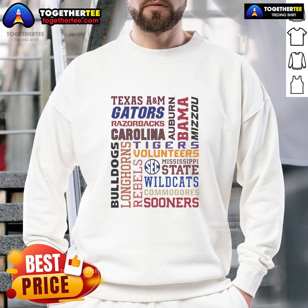 Top The Sec Southeastern Conference Football Team Sweatshirt Comfortable Top The Sec Southeastern Conference Football Team Sweatshirt in team colors, perfect for game day wear.