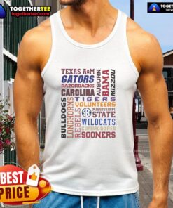 Top-The-Sec Southeastern Conference football team tank top featuring vibrant team colors and logo, perfect for game day.