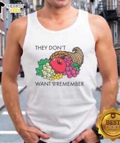 Colorful 'Top They Don't Want You To Remember' fruits tank top displayed on a hanger, perfect for summer fashion.