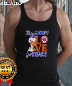 Top-This Snoopy Love Her Chicago Bears Tank Top featuring a playful Snoopy graphic and team colors for fans.