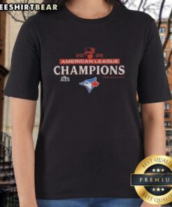 2025 Top Toronto Blue Jays MLB American League Champions ladies tee featuring team logo and stylish design.