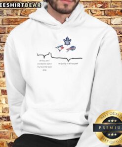 Cozy hoodie featuring logos of the Toronto Blue Jays, Toronto Maple Leafs, and Buffalo Bills for passionate fans.