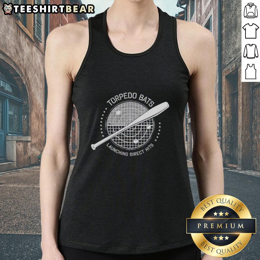Top Torpedo Bats Launching Direct Hits Baseball Tank Top Top Torpedo Bats launching direct hits in action on a stylish baseball tank top design for sports enthusiasts.