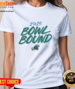 Top Tulane Green Wave Bowl Bound 2025 ladies tee showcasing vibrant team colors and stylish design for fans.