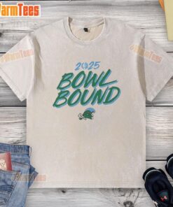 Top Tulane Green Wave Bowl Bound 2025 washed t-shirt featuring team logo and vibrant green color, perfect for fans.