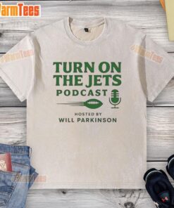Top Turn On The Jets Podcast washed t-shirt featuring a vintage design in soft fabric, perfect for fans and casual wear.