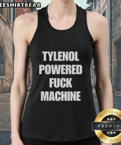 Stylish Top Tylenol Powered F*ck Machine tank top featuring bold graphic design, perfect for casual wear and unique fashion.