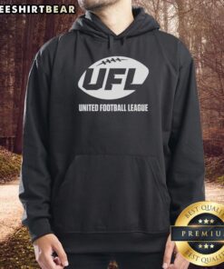 Top UFL United Football League Primary Logo Hoodie featuring vibrant team colors and bold logo design.