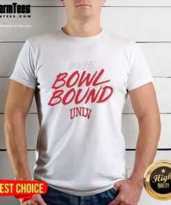 Alt Text: Top UNLV Rebels Football 2025 Bowl Bound T-Shirt featuring team colors and logo for fans and supporters.
