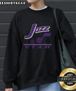 Vintage Utah Jazz sweatshirt featuring a fly-by design, perfect for fans and collectors of retro NBA apparel.