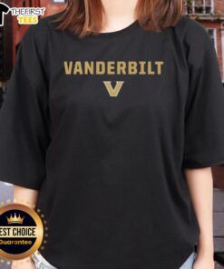 Alt Text: Top Vanderbilt Commodores Wordmark Ladies Tee featuring stylish design and team colors for female fans.