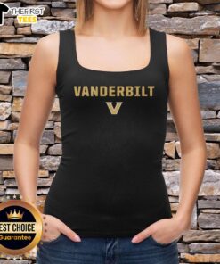 Vanderbilt Commodores wordmark tank top featuring bold logo, perfect for fans showing school spirit at games or events.