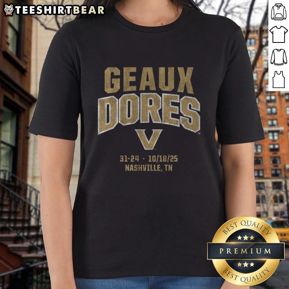 Top Vanderbilt Football Geaux Dores Ladies Tee