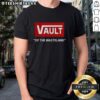 Top Vault Of The Wasteland T-Shirt featuring a bold graphic design inspired by post-apocalyptic themes and gaming culture.