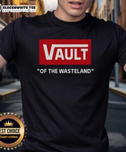 Top Vault Of The Wasteland T-Shirt featuring a unique design inspired by post-apocalyptic themes and gaming culture.