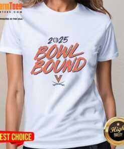 Top Virginia Cavaliers Bowl Bound 2025 Ladies Tee featuring team logo and stylish design for fans.