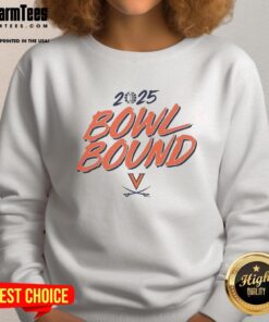 Top Virginia Cavaliers Bowl Bound 2025 sweatshirt featuring bold team logo and vibrant colors for fans and supporters.