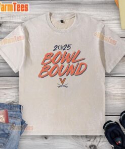 2025 Virginia Cavaliers Bowl Bound washed t-shirt featuring team colors and logo, perfect for game day fans.