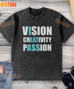 Top Vision Creativity Passion washed t-shirt featuring a vibrant design, perfect for expressing your unique style.