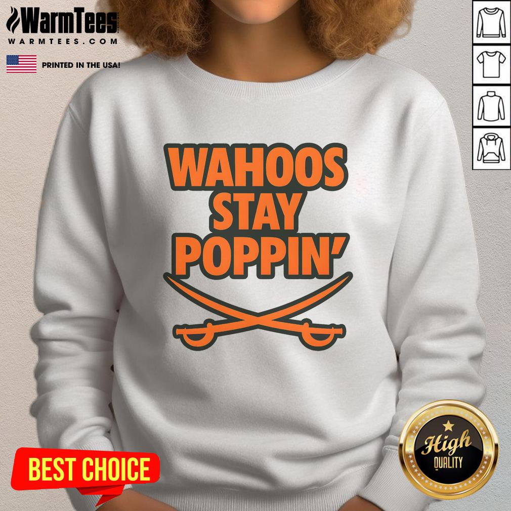top-wahoos-stay-poppin-funny-football-sweatshirt Alt Text: Funny football sweatshirt featuring Top Wahoos Stay Poppin design, perfect for game day and casual wear.