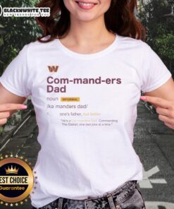 Alt Text: Top Washington Commanders Dad Definition Ladies Tee featuring a stylish design for proud football dads.