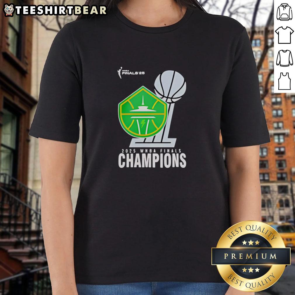 Top Wnba Shop 2025 Wnba Champions Seattle Storm Finals Ladies Tee 2025 WNBA Champions Seattle Storm Ladies Tee - Celebrate the victory with this stylish top from the Top WNBA Shop.