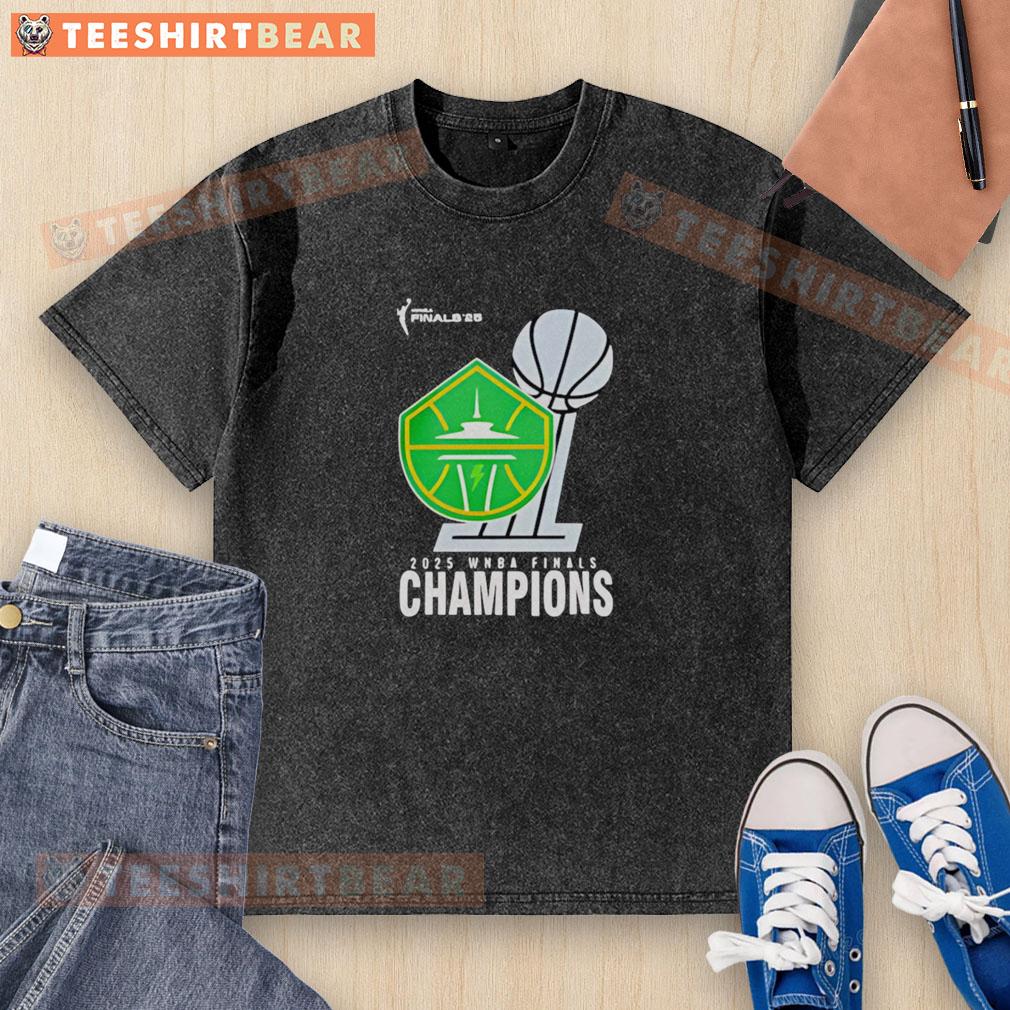 Top Wnba Shop 2025 Wnba Champions Seattle Storm Finals Washed T Shirt 2025 WNBA Champions Seattle Storm Finals washed t-shirt for fans, featuring team colors and logo, perfect for game day.