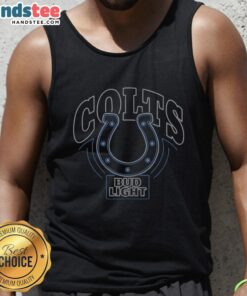 Original Bud Light Indianapolis Colts tank top featuring team colors and logo, perfect for game day or casual wear.