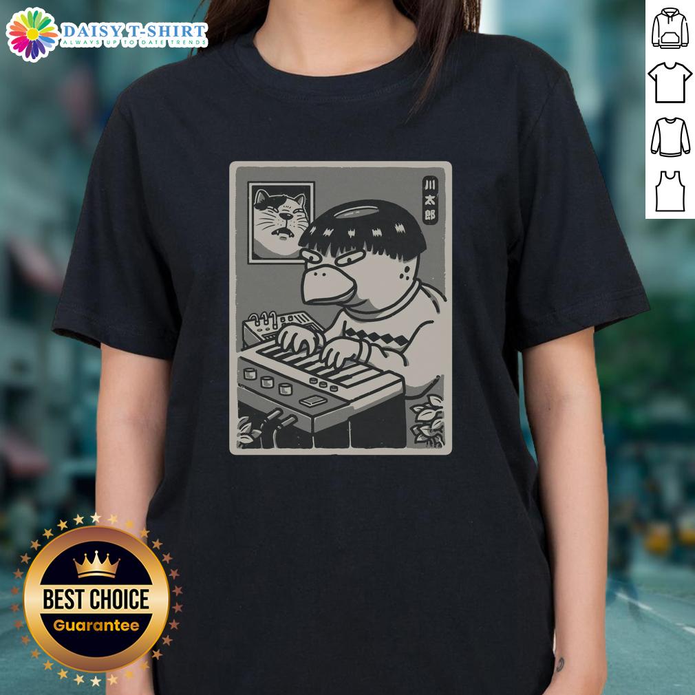 Pretty Yokai Synths Japanese Retro Ladies Tee Alt Text: Stylish Pretty Yokai Synths Japanese Retro Ladies Tee featuring colorful yokai designs for a trendy, vintage look.