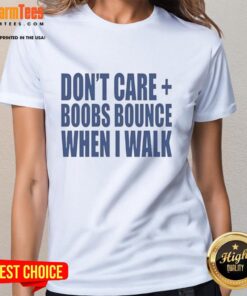 Stylish 'Nice Don't Care' ladies tee featuring a fun graphic, perfect for showcasing confidence and casual comfort.
