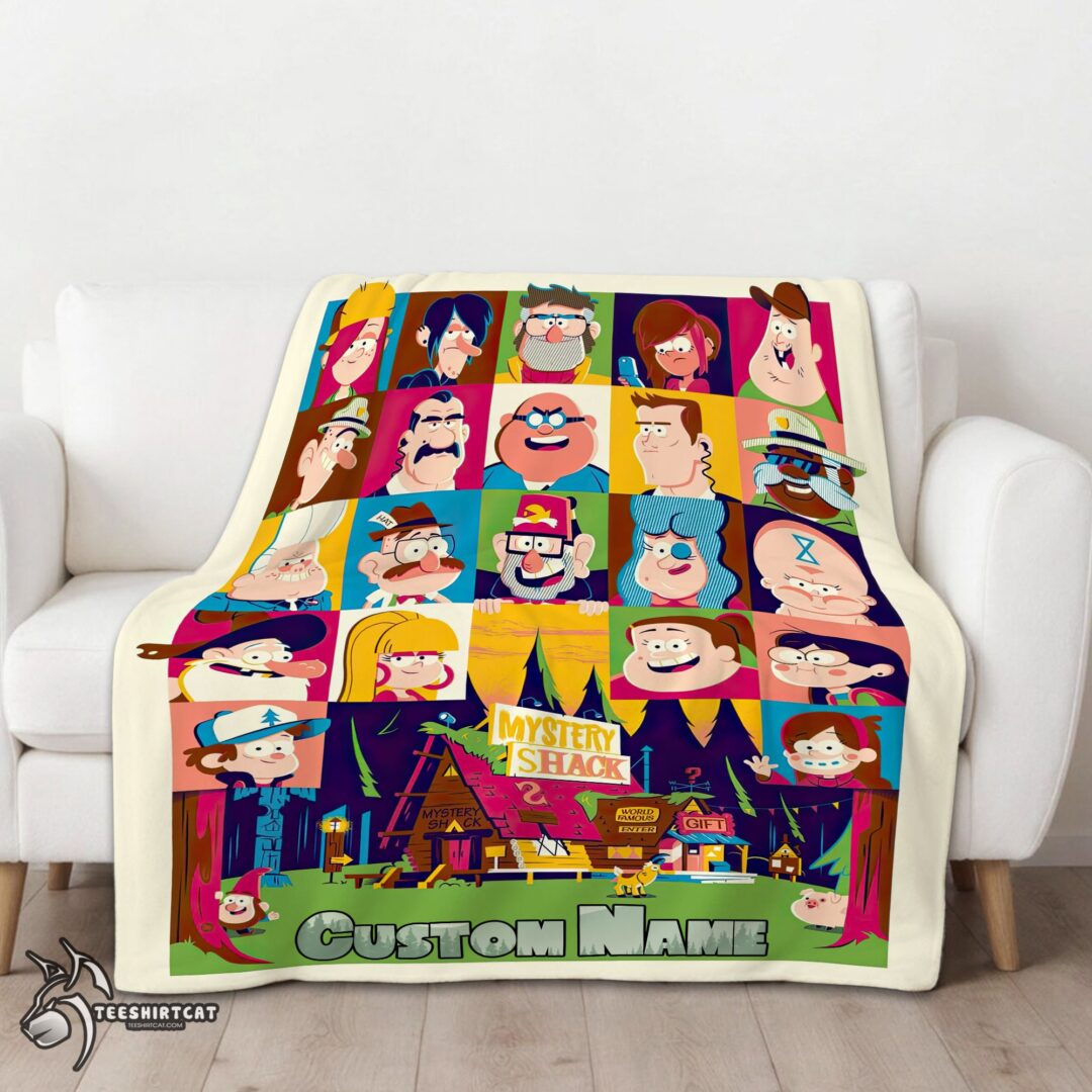 Pretty Gravity Falls Mystery Shack Characters Collage Blanket Fleece Customized Blanket-mk-01