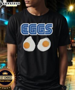 Awesome 2 Eggs Omelet Sega Parody Logo T-Shirt featuring a fun, colorful design inspired by retro gaming aesthetics.