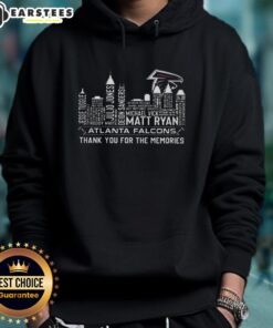 Awesome Atlanta Falcons football hoodie featuring skyline design and player name, perfect for fans and memories.